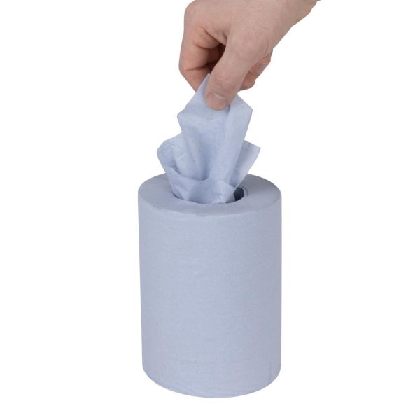 Nisbets Essentials Centrefeed Blue Rolls 2-Ply 320 Sheets (Pack of 2) - Image 10