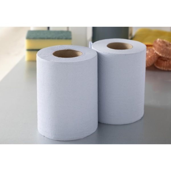 Nisbets Essentials Centrefeed Blue Rolls 2-Ply 320 Sheets (Pack of 2) - Image 13