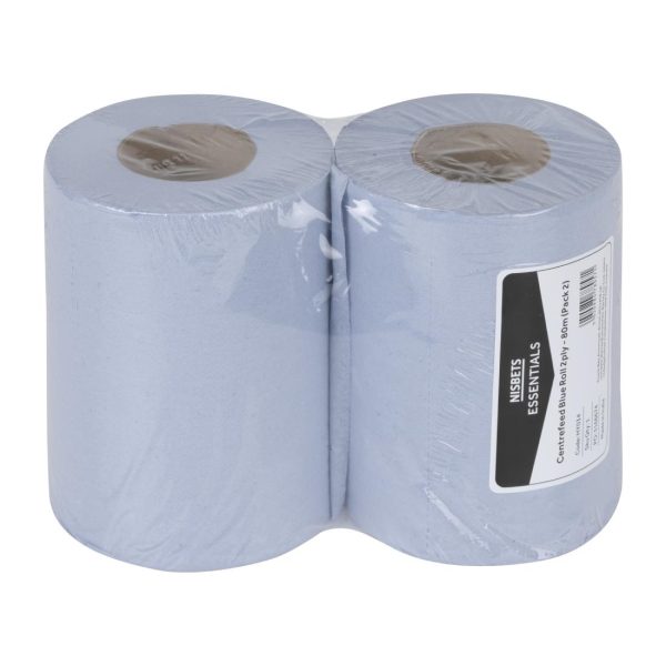 Nisbets Essentials Centrefeed Blue Rolls 2-Ply 320 Sheets (Pack of 2) - Image 14