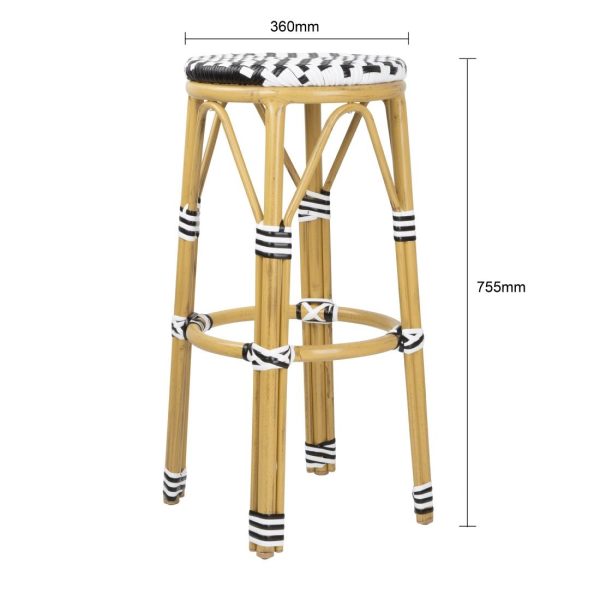 Bolero Parisian Style PE Rattan Bar Stools Black  (2 Pack) - Image 2