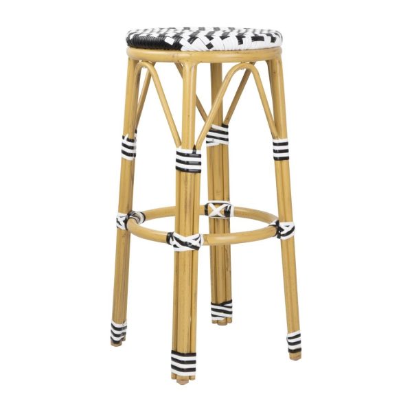 Bolero Parisian Style PE Rattan Bar Stools Black  (2 Pack) - Image 5