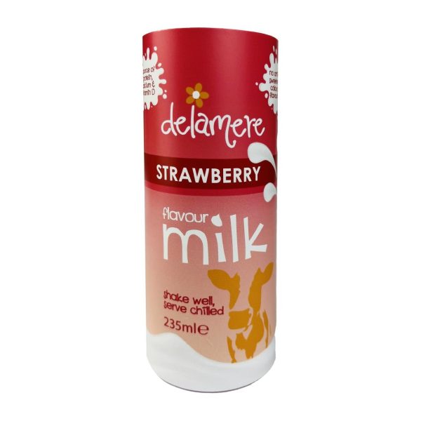 Delamere Dairy Strawberry Flavour Milk 235ml CartoCan (Pack of 12)