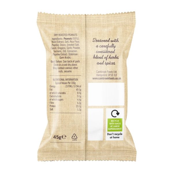 Cambrook Dry Roasted Peanuts Snack Pack 45g (24 Pack) - Image 2