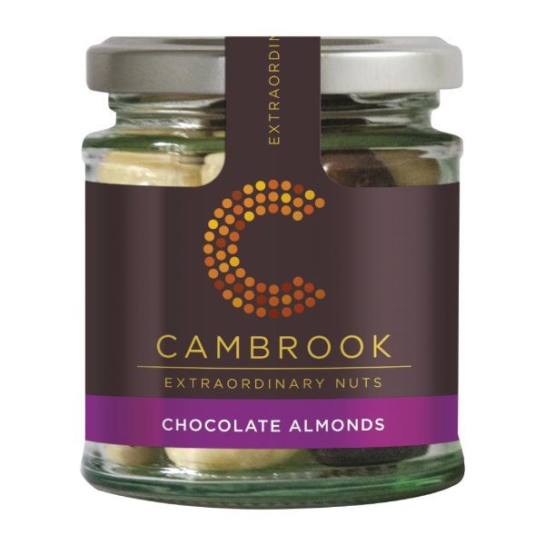 Cambrook Dark, Milk & White Chocolate Almonds Glass Jar 110g (Pack of 15)