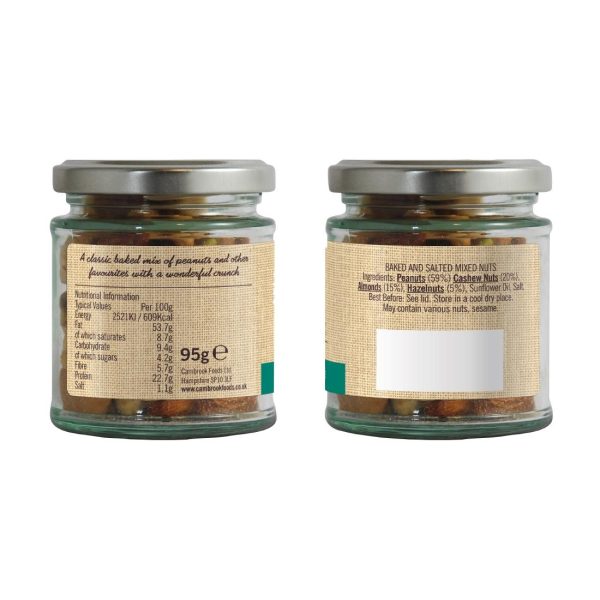 Cambrook Baked Salted Classic Mixed Nuts Glass Jar 95g (Pack of 15) - Image 2