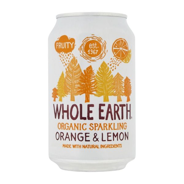Whole Earth Organic Sparkling Orange & Lemon Drink 330ml (Pack of 24)