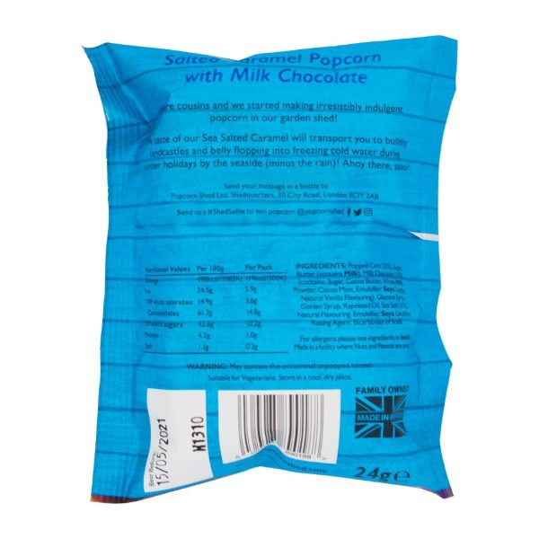 Popcorn Shed Salted Caramel Popcorn Snack Pack 24g (Pack of 16) - Image 2
