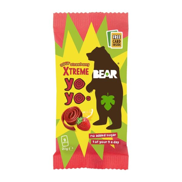 BEAR Yoyos Xtreme - Sour Strawberry 20g (Pack of 18)