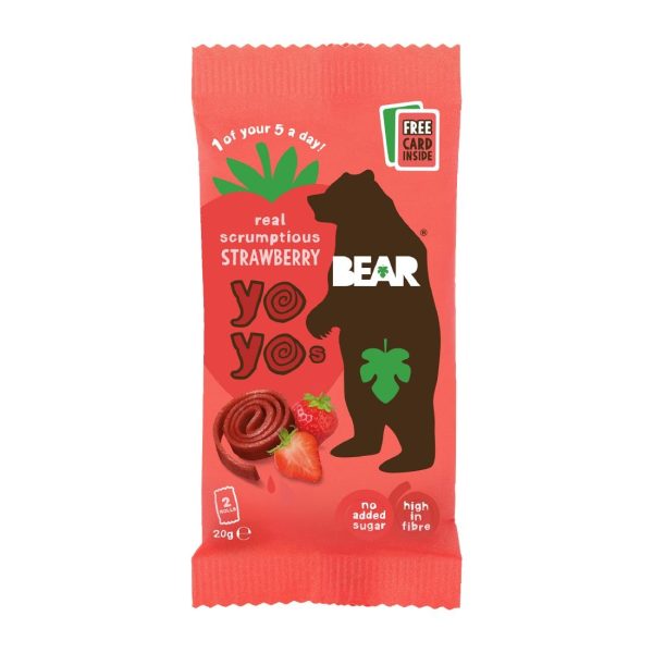 BEAR Yoyos - Strawberry 20g (Pack of 18)