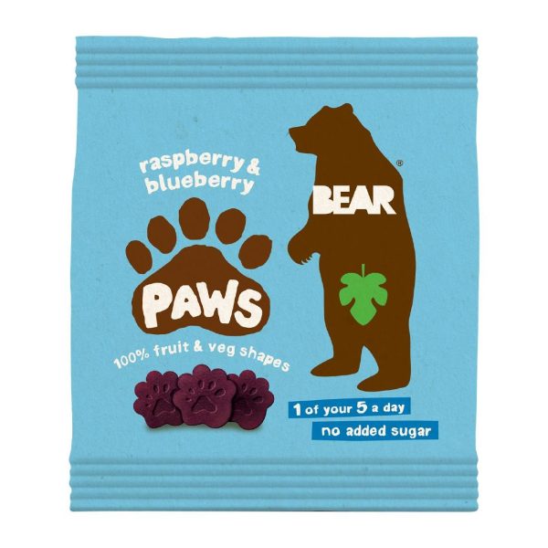 BEAR Paws Fruit Shapes - Arctic Raspberry & Blueberry 20g (Pack of 18)