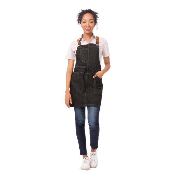 Chef Works Berkley Short Bib Apron Black