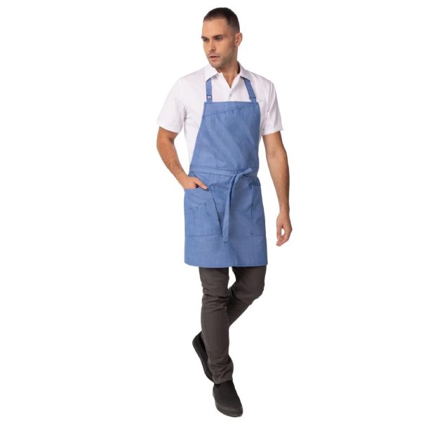 Chef Works Medford Bib Apron French Blue