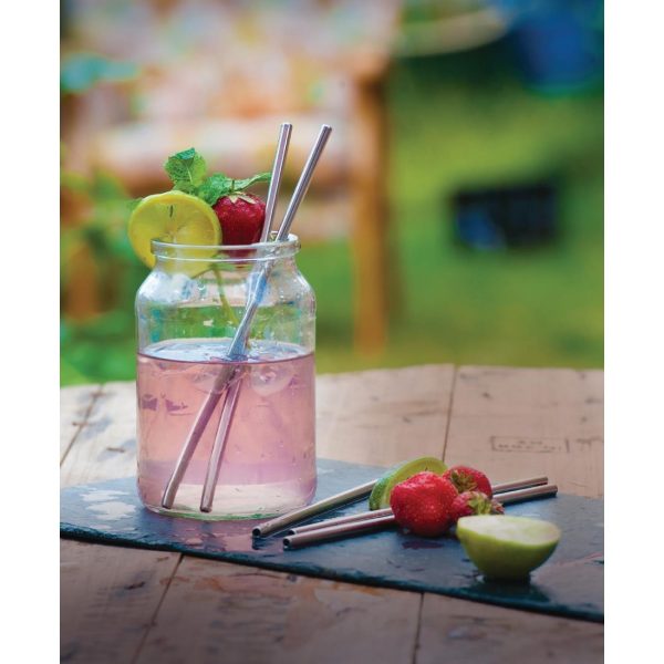 Beaumont Stainless Steel Metal Straws 8.5" (Pack of 25) - Image 3