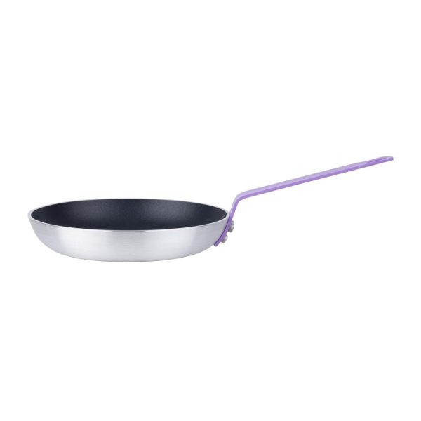 Hygiplas Aluminium Non-Stick Teflon Platinum Plus Frying Pan with Purple Handle 24cm - Image 2