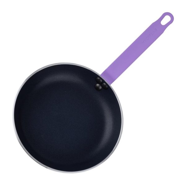 Hygiplas Aluminium Non-Stick Teflon Platinum Plus Frying Pan with Purple Handle 24cm - Image 3
