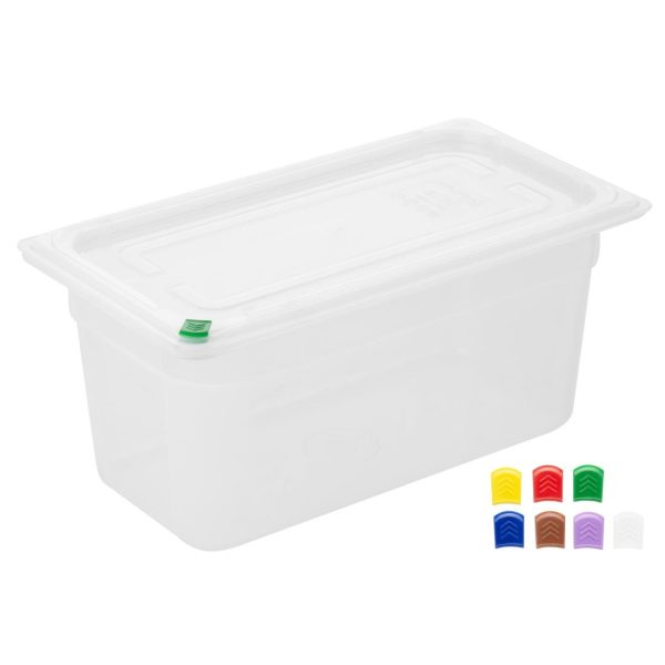 Hygiplas Click PP GN Container 1/3 with Lid & 7 Colour Clips 150mm 5.3Ltr (Set 4) - Image 2