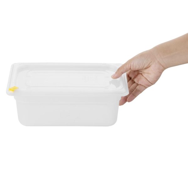 Hygiplas Click PP GN Container 1/4 with Lid & 7 Colour Clips 100mm 2.5Ltr (Set 4) - Image 4