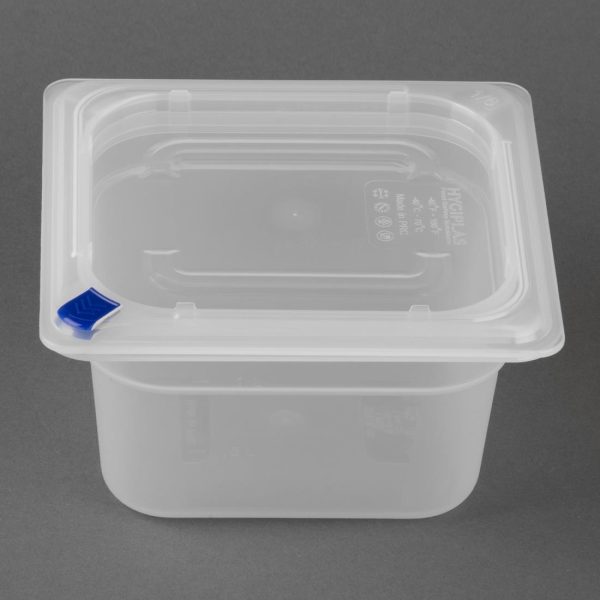 Hygiplas Click PP GN Container 1/6 with Lid & 7 Colour Clips 100mm 1.5Ltr (Set 4) - Image 3