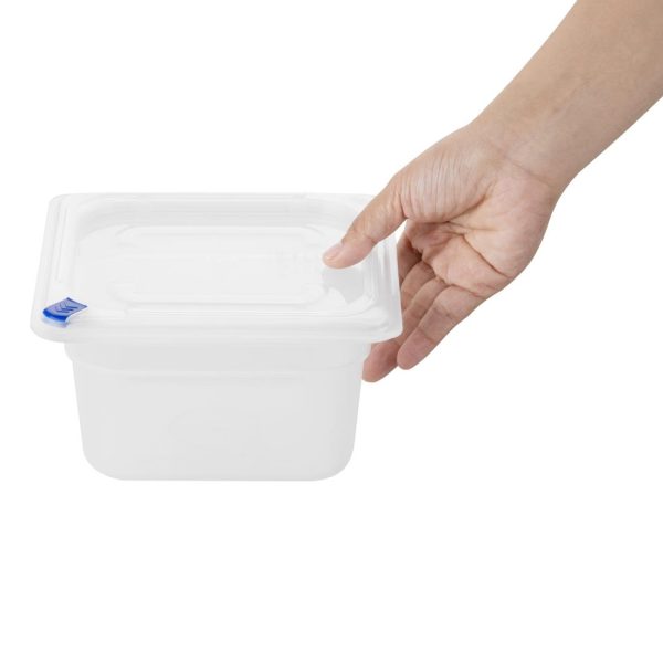 Hygiplas Click PP GN Container 1/6 with Lid & 7 Colour Clips 100mm 1.5Ltr (Set 4) - Image 4
