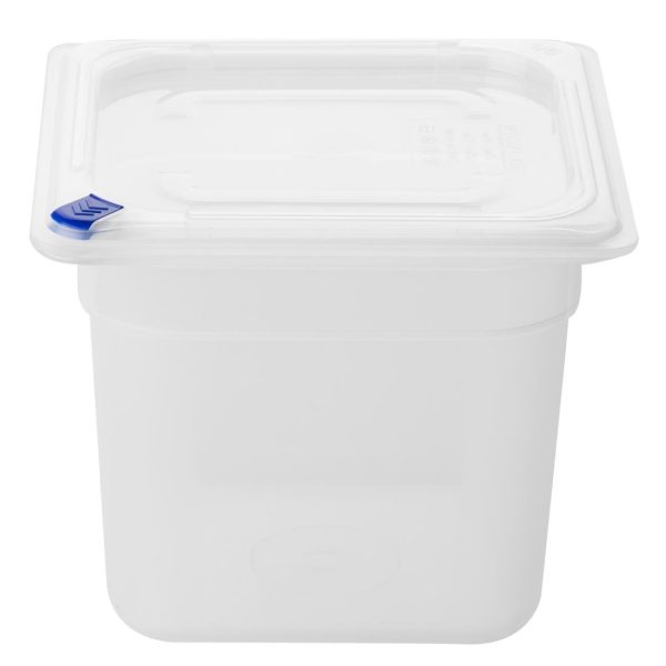 Hygiplas Click PP GN Container 1/6 with Lid & 7 Colour Clips 150mm 2.2Ltr (Set 4)