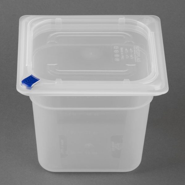 Hygiplas Click PP GN Container 1/6 with Lid & 7 Colour Clips 150mm 2.2Ltr (Set 4) - Image 3