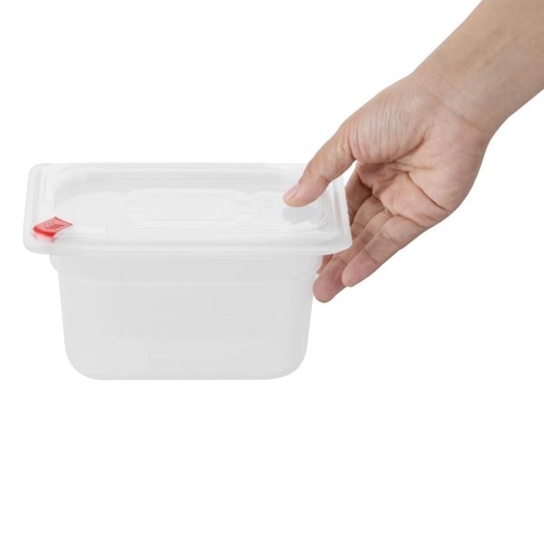 Hygiplas Click PP GN Container 1/9 with Lid & 7 Colour Clips 100mm 0.85Ltr (Set 4) - Image 4