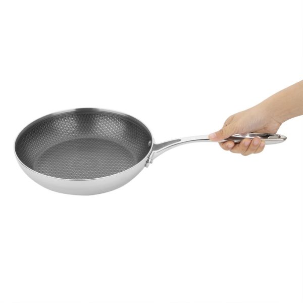 Vogue Tri-Shield Stainless Steel Frying Pan with Clad Coating 24cm - Image 3