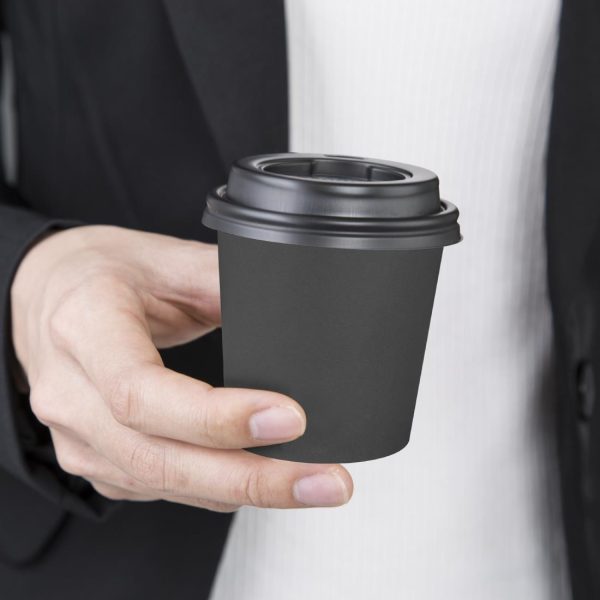 Fiesta Recyclable Hot Cups Single Wall Black 6oz (1000 Pack) - Image 5