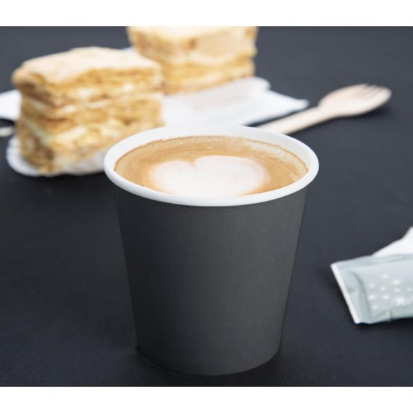 Fiesta Recyclable Hot Cups Single Wall Black 6oz (1000 Pack) - Image 7