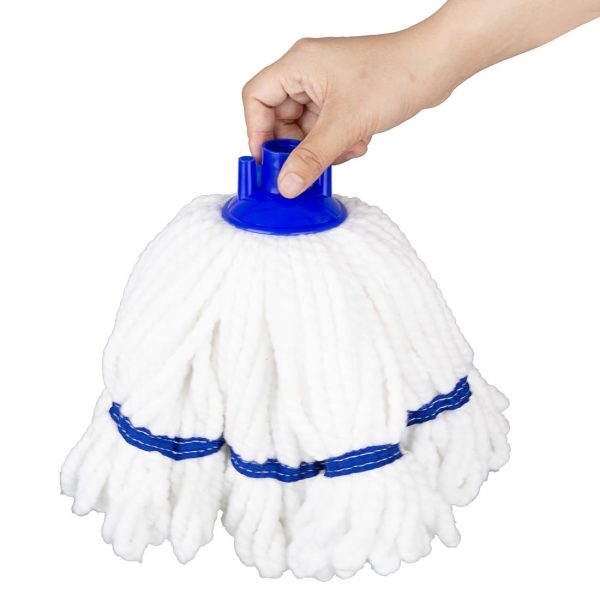 Jantex Microfibre Mop Head Blue Stripe 150g - Image 3