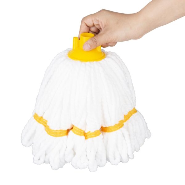 Jantex Microfibre Mop Head Yellow Stripe 150g - Image 3