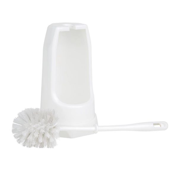 Jantex Round Toilet Brush & Holder - White - Image 2