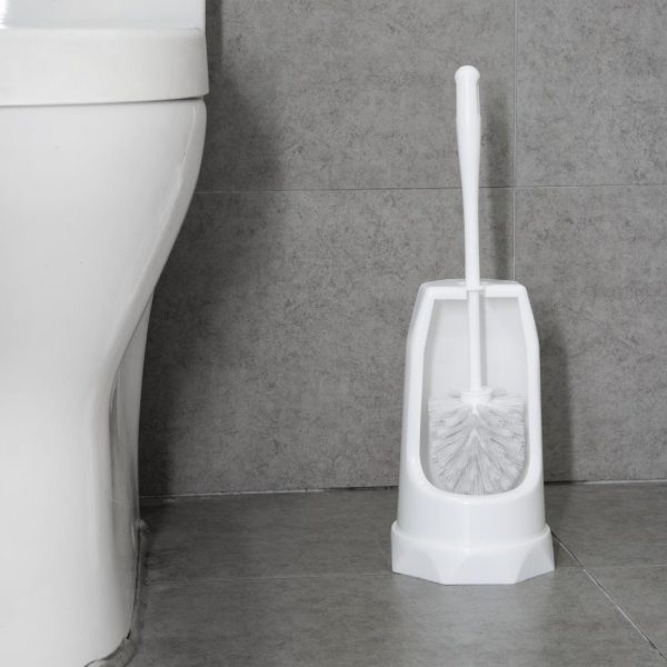 Jantex Round Toilet Brush & Holder - White - Image 5