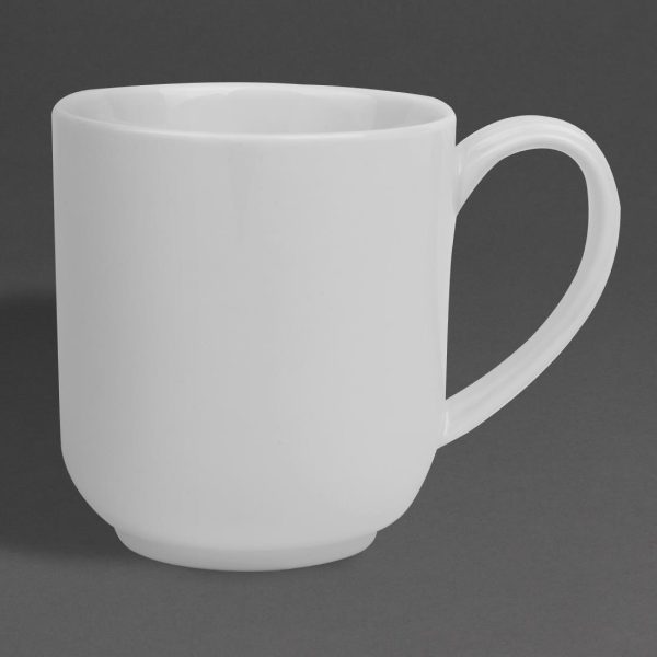 Olympia Whiteware Large Rounded Mugs 410ml (6 Pack)