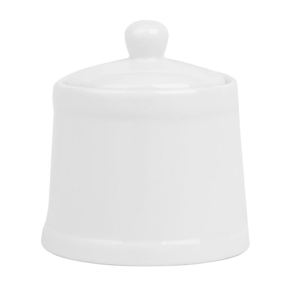 Olympia Whiteware Pier Sugar Bowls with Lids 250ml (6 Pack) - Image 2