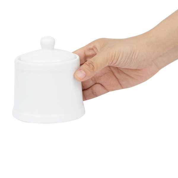 Olympia Whiteware Pier Sugar Bowls with Lids 250ml (6 Pack) - Image 5