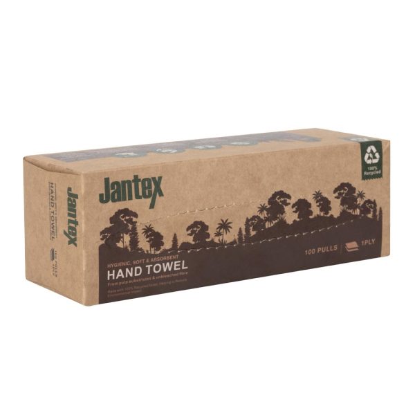 Jantex Green 100% Recycled Hand Towel 1ply 100 Sheets (36 Pack) - Image 2