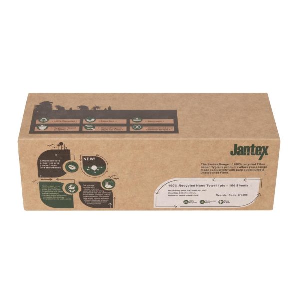 Jantex Green 100% Recycled Hand Towel 1ply 100 Sheets (36 Pack) - Image 3