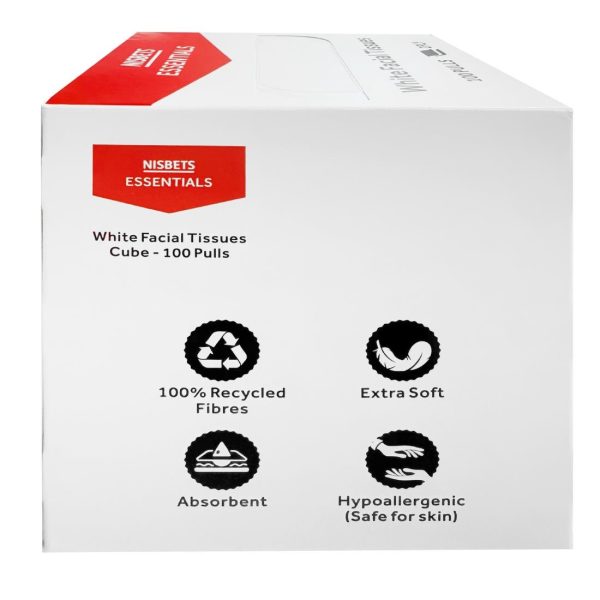 Nisbets Essentials Facial Tissues Cube - 100 sheets (36 Pack) - Image 2
