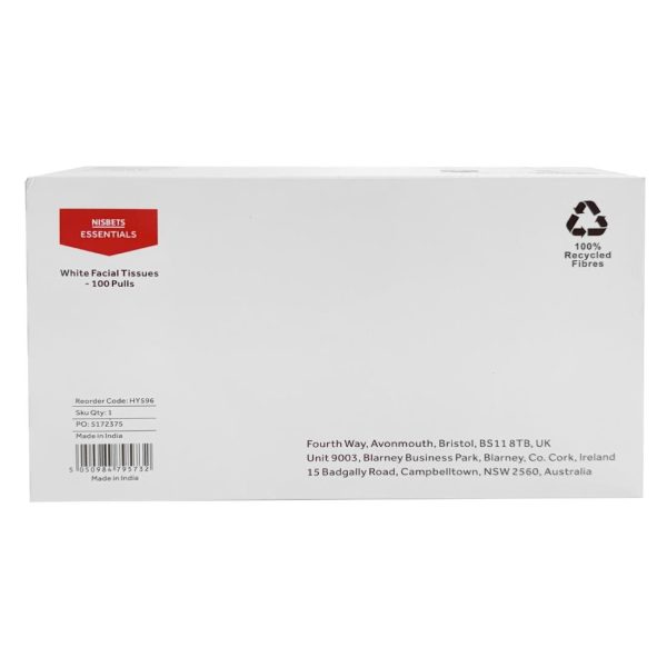 Nisbets Essentials White Hand Towels 1ply - 100 Sheets (36 Pack)