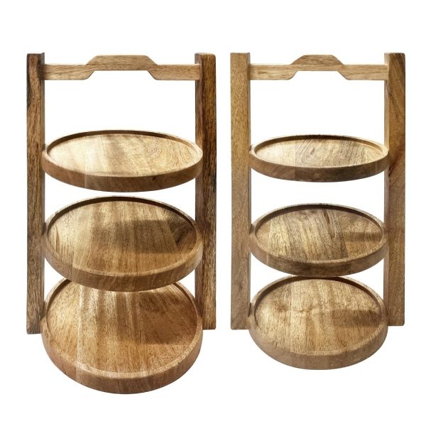 Olympia 3-Tier Stand Mango Wood for 150mm Plates - Image 2