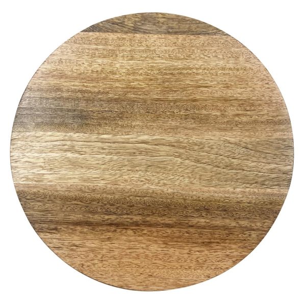 Olympia Round Display Stand Mango Wood with Metal Legs 300x80mm - Image 2