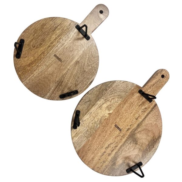 Olympia Round Handled Display Stand Mango Wood with Metal Legs 350x250x80mm - Image 2
