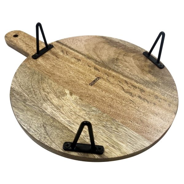 Olympia Round Handled Display Stand Mango Wood with Metal Legs 350x250x80mm - Image 5