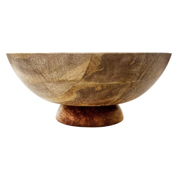 Olympia Footed Bowl Mango Wood 280mm - Image 5