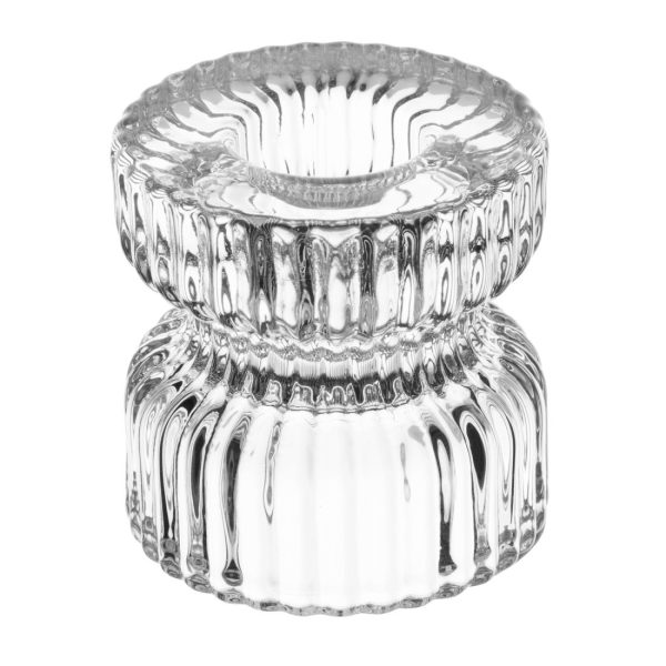 Olympia Ridged Glass Tealight/Candle Holders 52x52mm (6 Pack) - Image 3