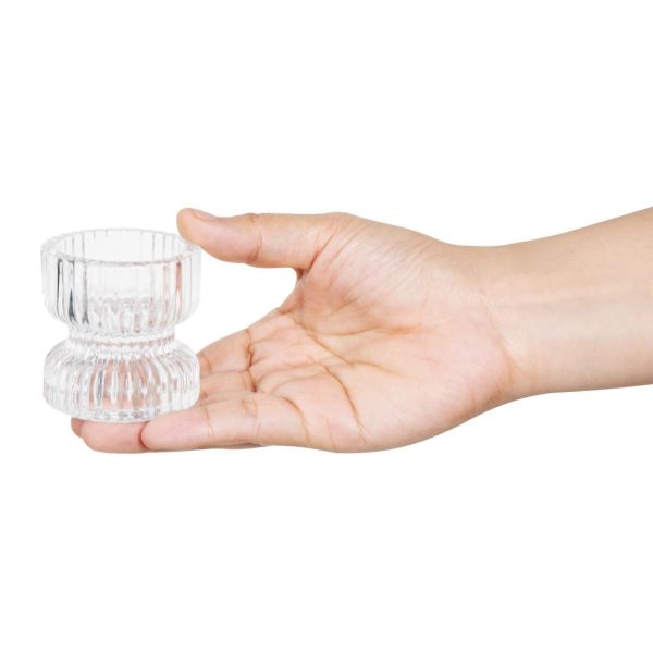 Olympia Ridged Glass Tealight/Candle Holders 52x52mm (6 Pack) - Image 4