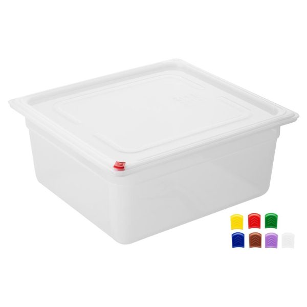 Hygiplas Click PP GN Container 2/3 with Lid & 7 Colour Clips 150mm 12Ltr (Set 4) - Image 2