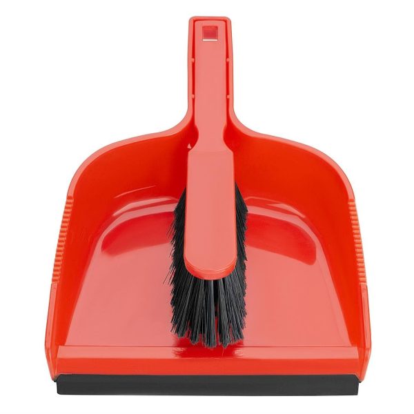 Jantex Dustpan & Brush Set - Red - Image 2