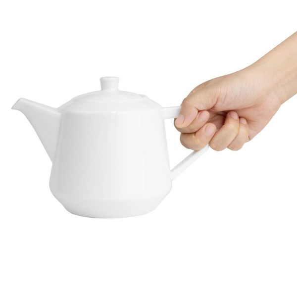 Olympia Whiteware Deco Teapot 820ml (2 Pack) - Image 4